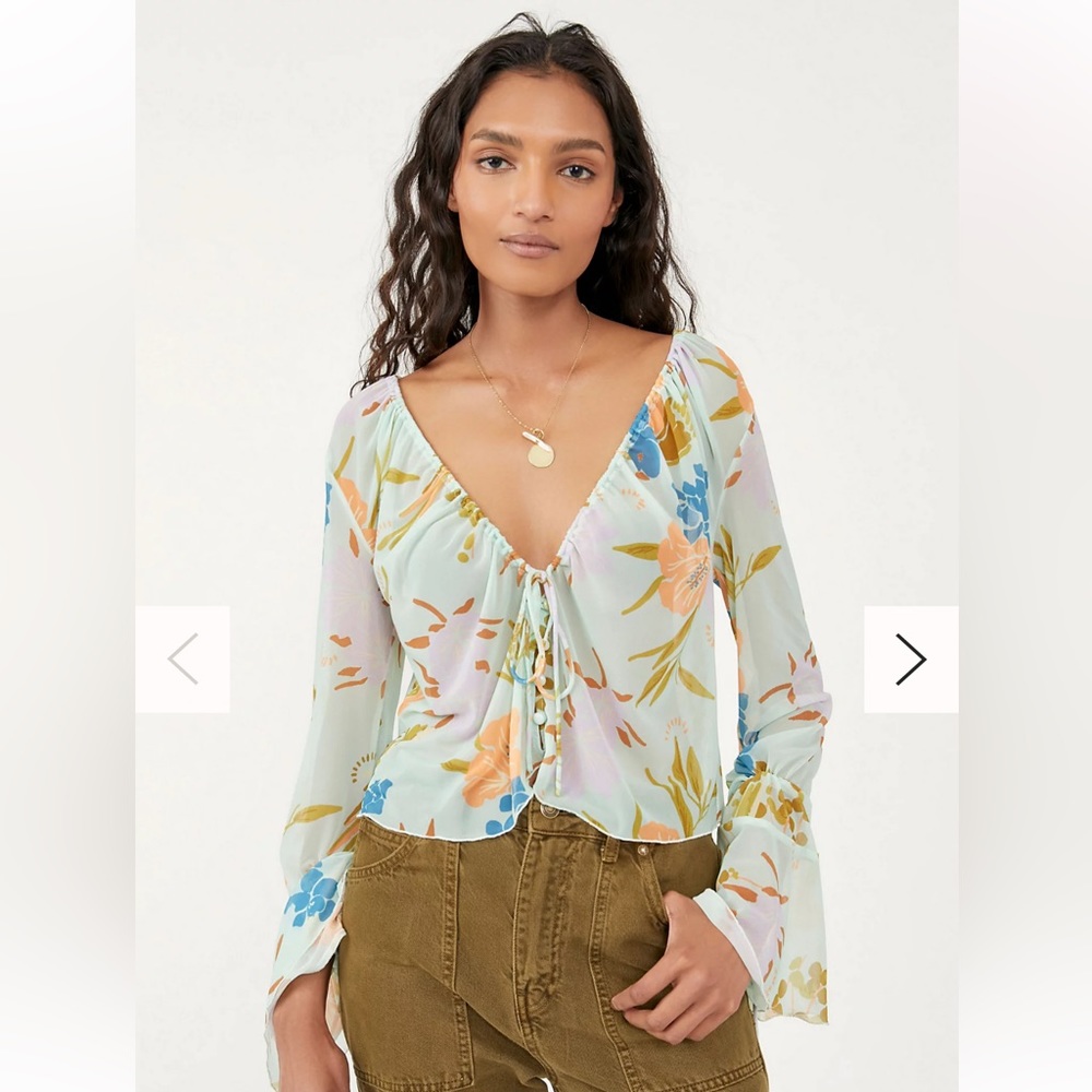 Free People flowery crop top